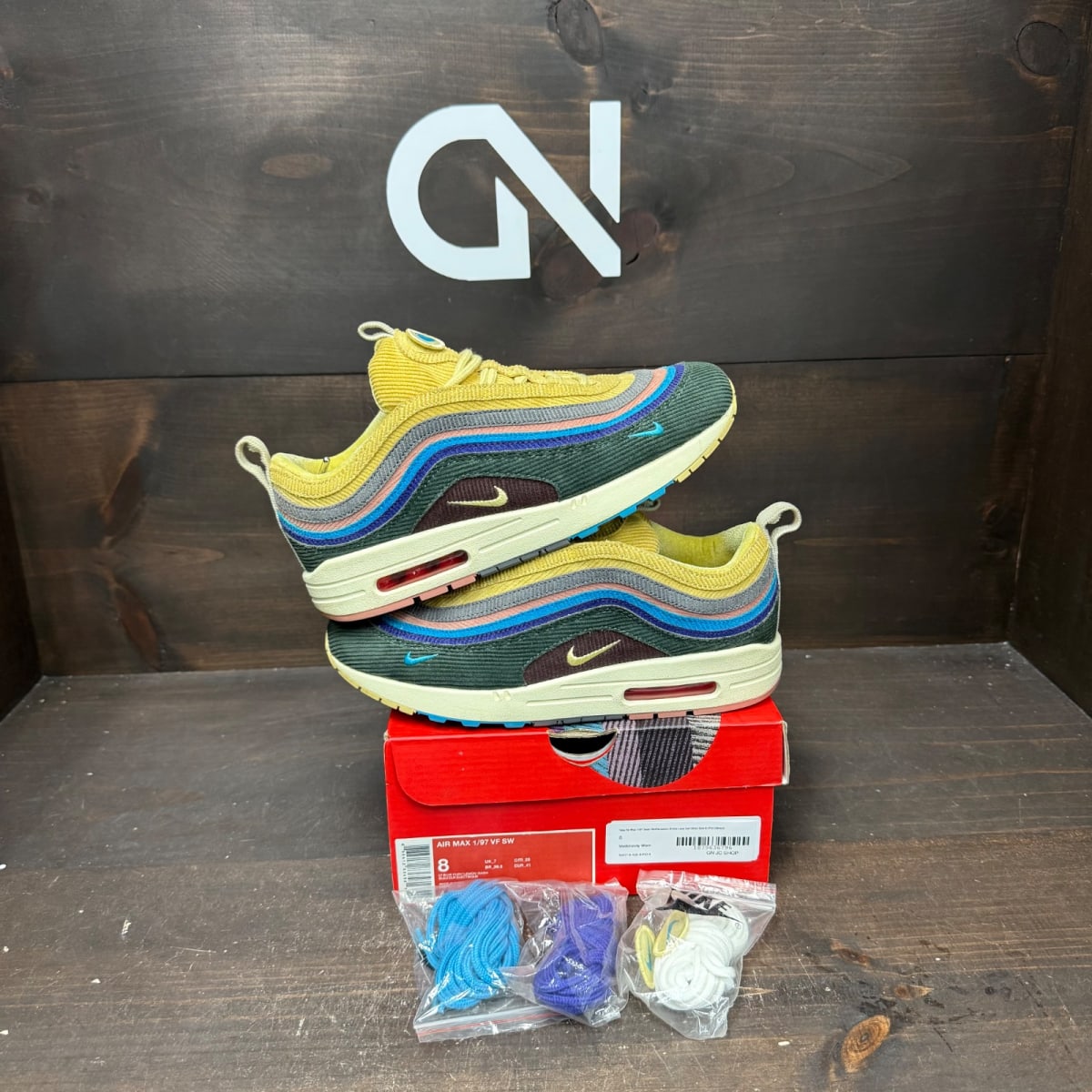 Nike Air Max 1/97 Sean Wotherspoon (Extra Lace Set Only) Size 8 (Pre-Owned) - front