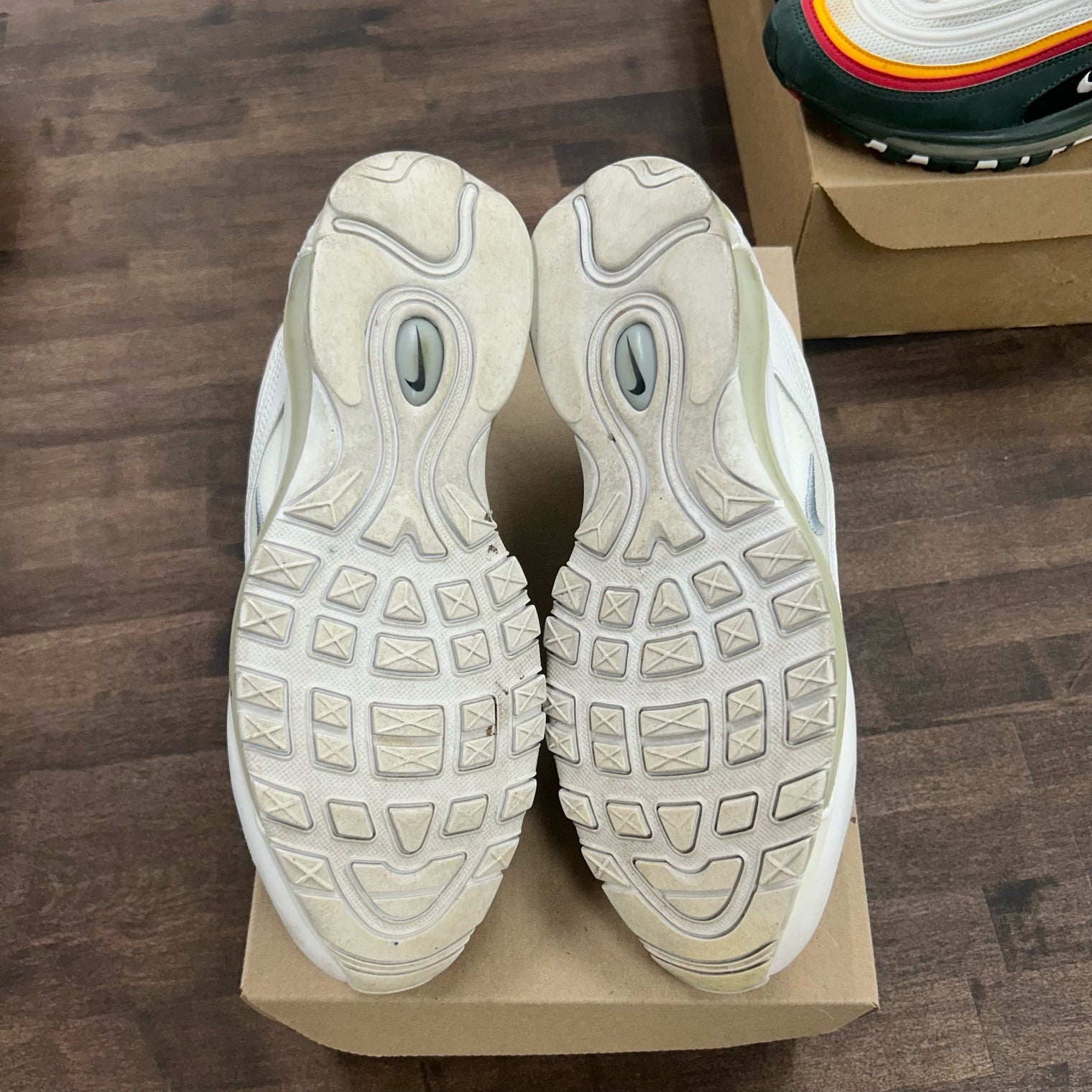 Triple White Wolf Grey Nike Air Max 97 (USED, No Box)