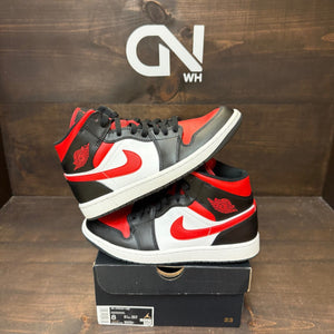 Jordan 1 Mid White Black Red (2022) - Image 1