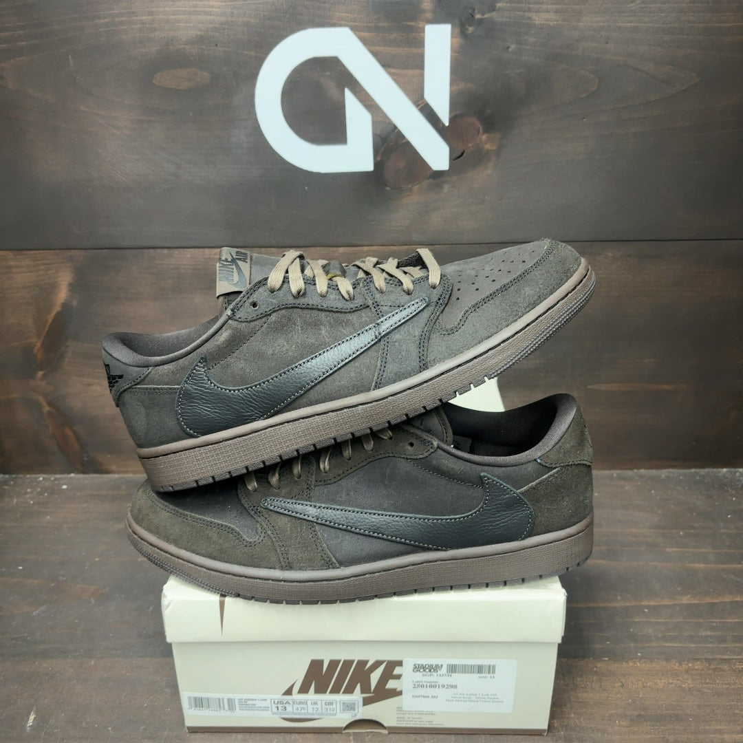 Jordan 1 Retro Low OG SP Travis Scott Velvet Brown Size 13 (Pre-Owned)