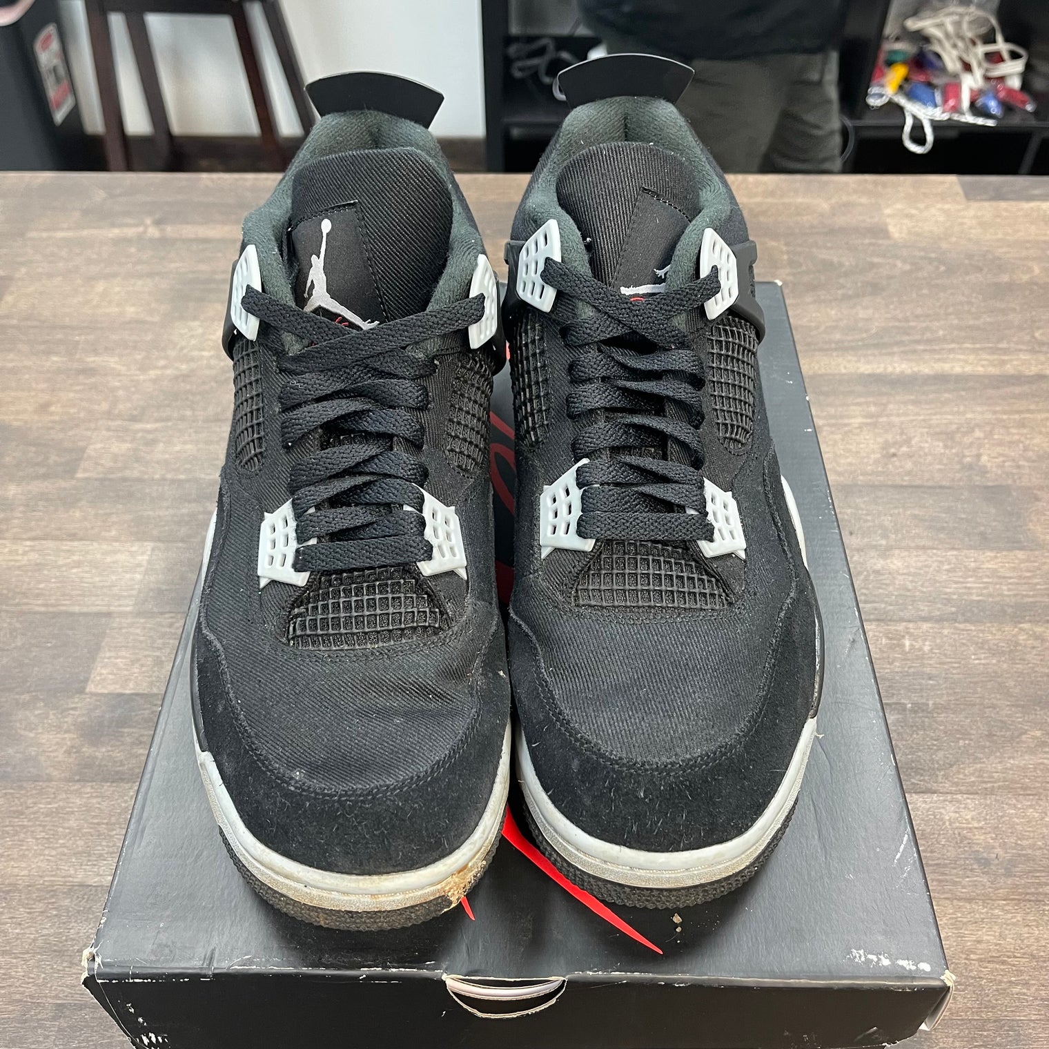 Black Canvas Jordan 4 (USED)