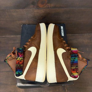 BKLYN BRED Nike Air Force 1 Mid Brown Nike ID Size 10.5 (Pre-Owned) - Image 5
