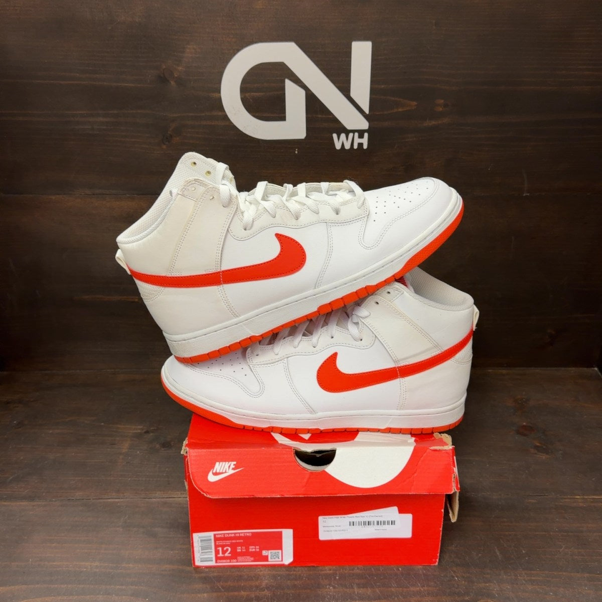 Nike Dunk High White Picante Red - Image 1
