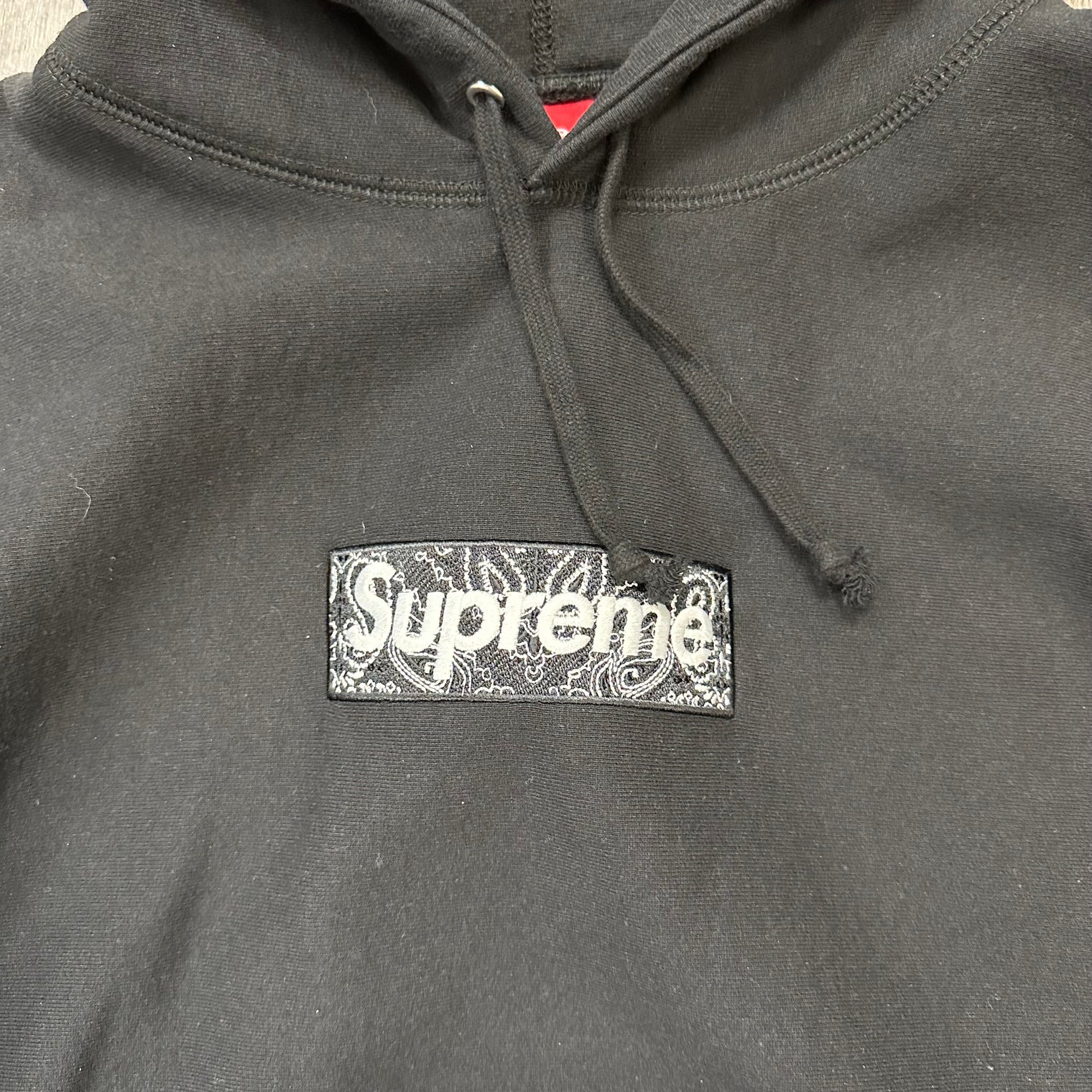 Supreme Bandana Box Logo Hoodie Black (Used)