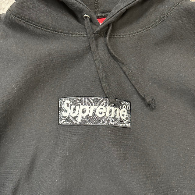 Supreme Bandana Box Logo Hoodie Black (Used)