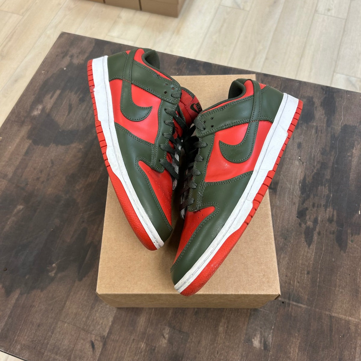 Nike Dunk Low Mystic Red Cargo Khaki Size 11.5 (Pre-Owned) - Image 1
