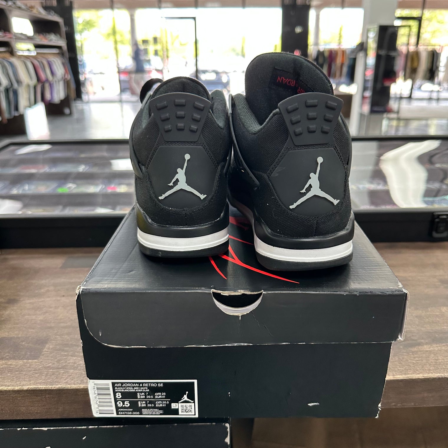 Black Canvas Jordan 4 (USED)