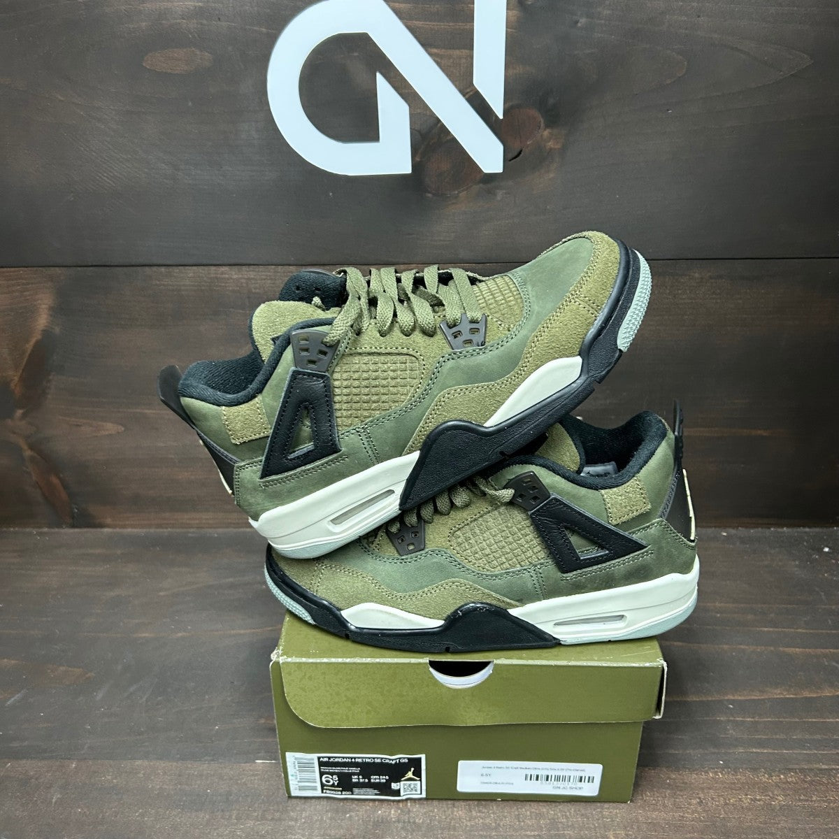 Jordan 4 Retro SE Craft Medium Olive (GS) - Image 1