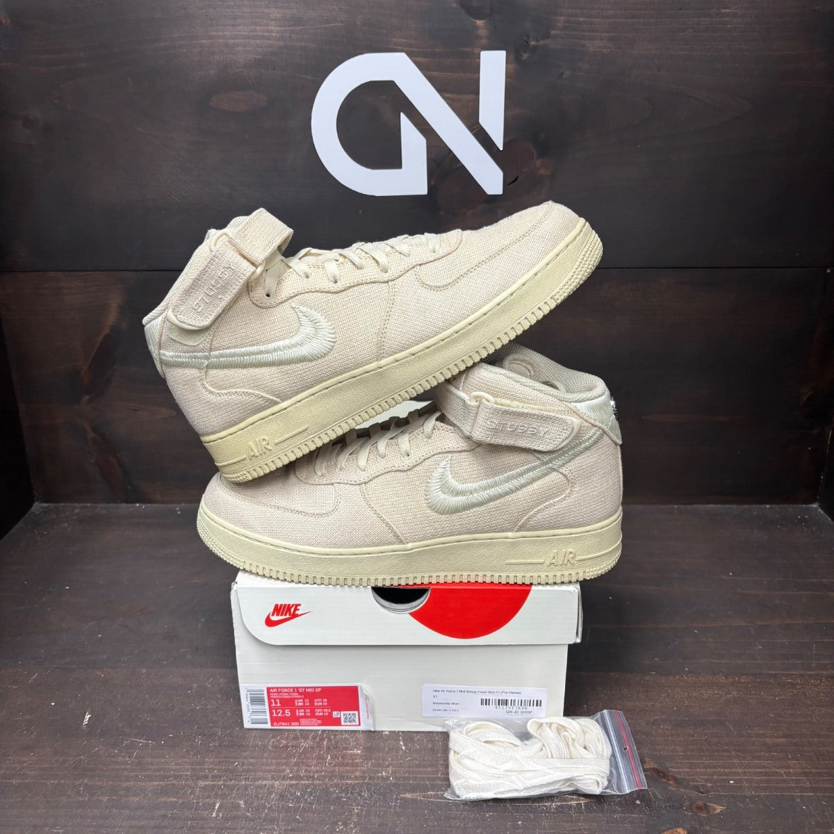 Nike Air Force 1 Mid Stussy Fossil - Image 1