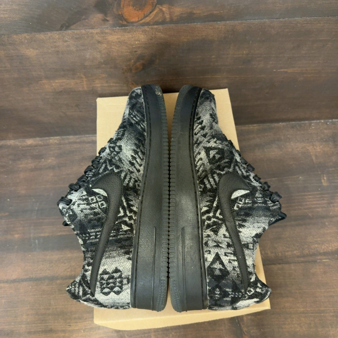 BKLYN BRED Nike AIr Force 1 Wool Black Grey Nike ID Size 10.5 (Pre-Owned) - Image 6