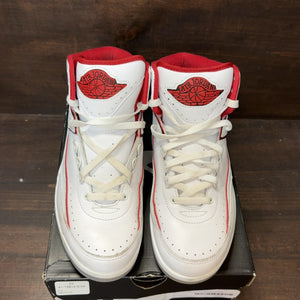 Jordan 2 Retro White Red (2014) Size 8.5 (Pre-Owned) - tag