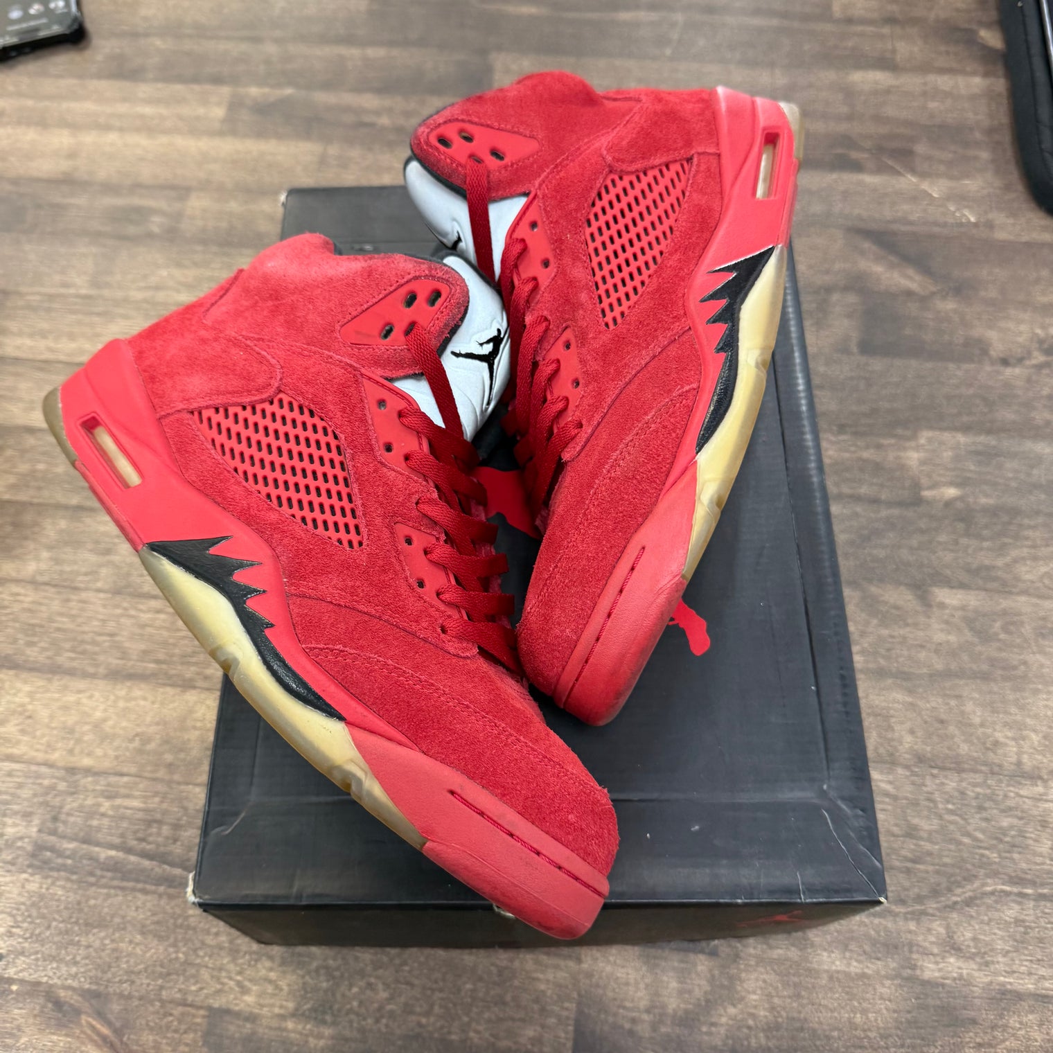 Red Suede Jordan 5 (USED)