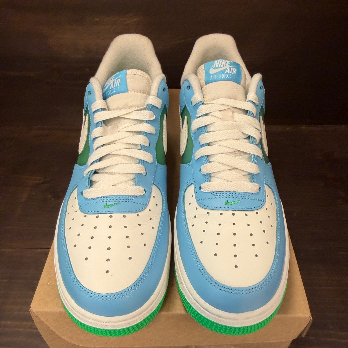Nike Air Force 1 Low '07 Aquarius Blue Vapor Green Size 9 (Pre-Owned) - Image 3