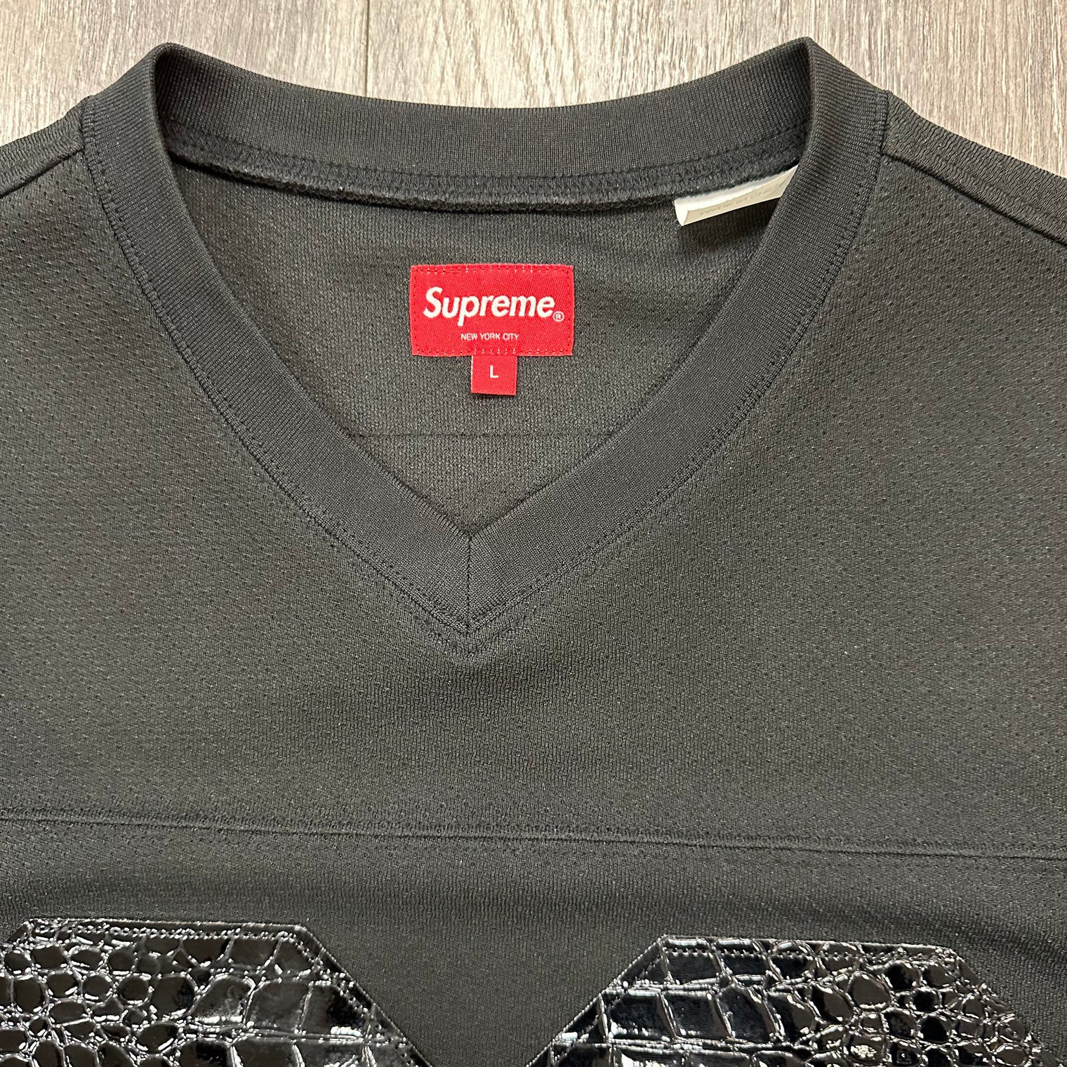 Supreme Faux Croc Football Jersey Black (USED)