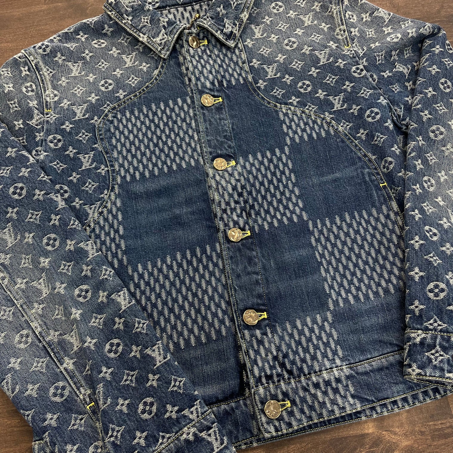 Louis Vuitton Nigo Monogram Denim Jacket Blue (Lightly Worn)