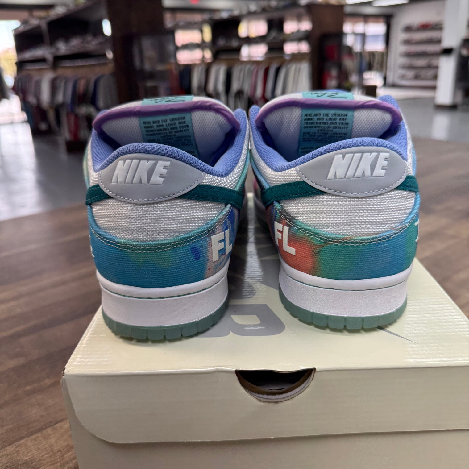 Futura Laboratories Bleached Aqua Nike SB Dunk Low (Lightly Worn)