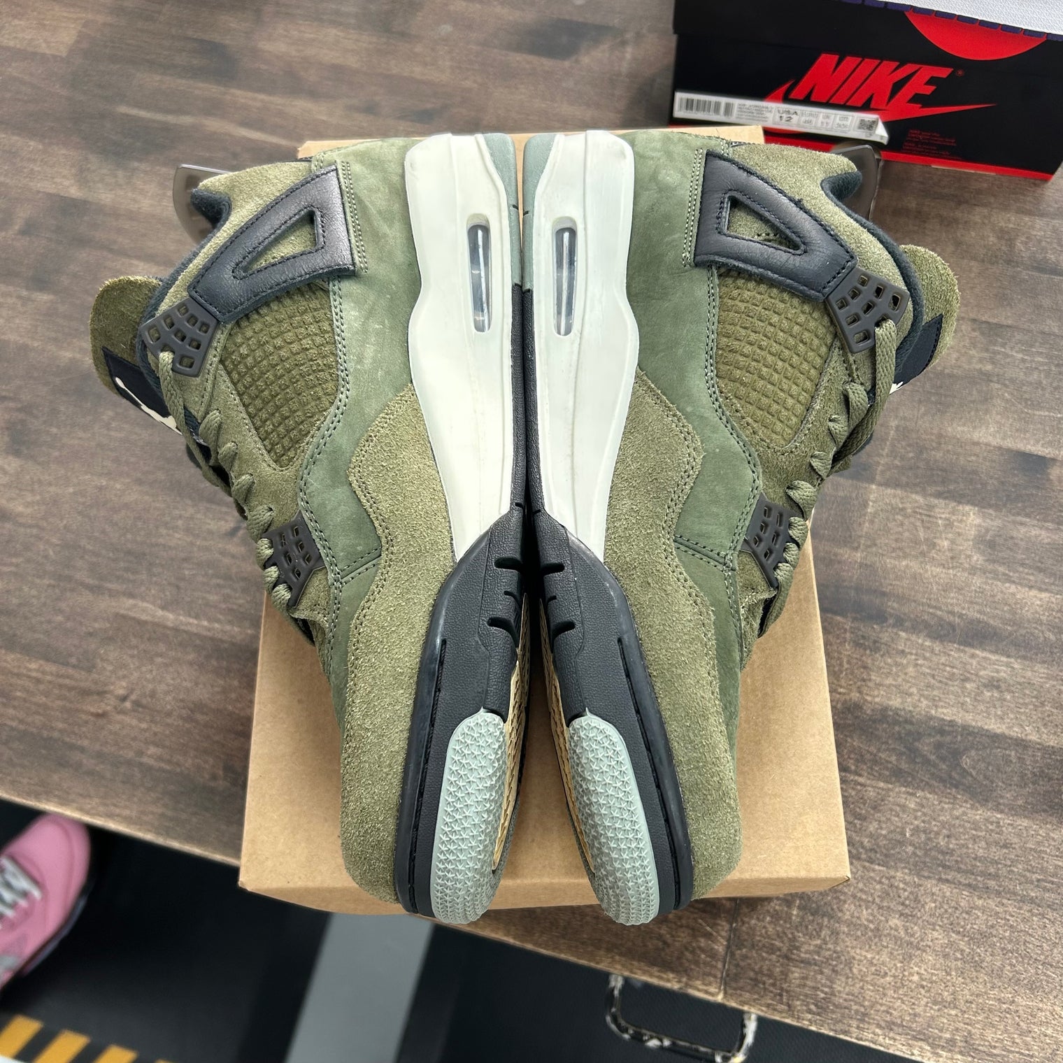 Craft Olive Jordan 4 Retro (USED, No Box)