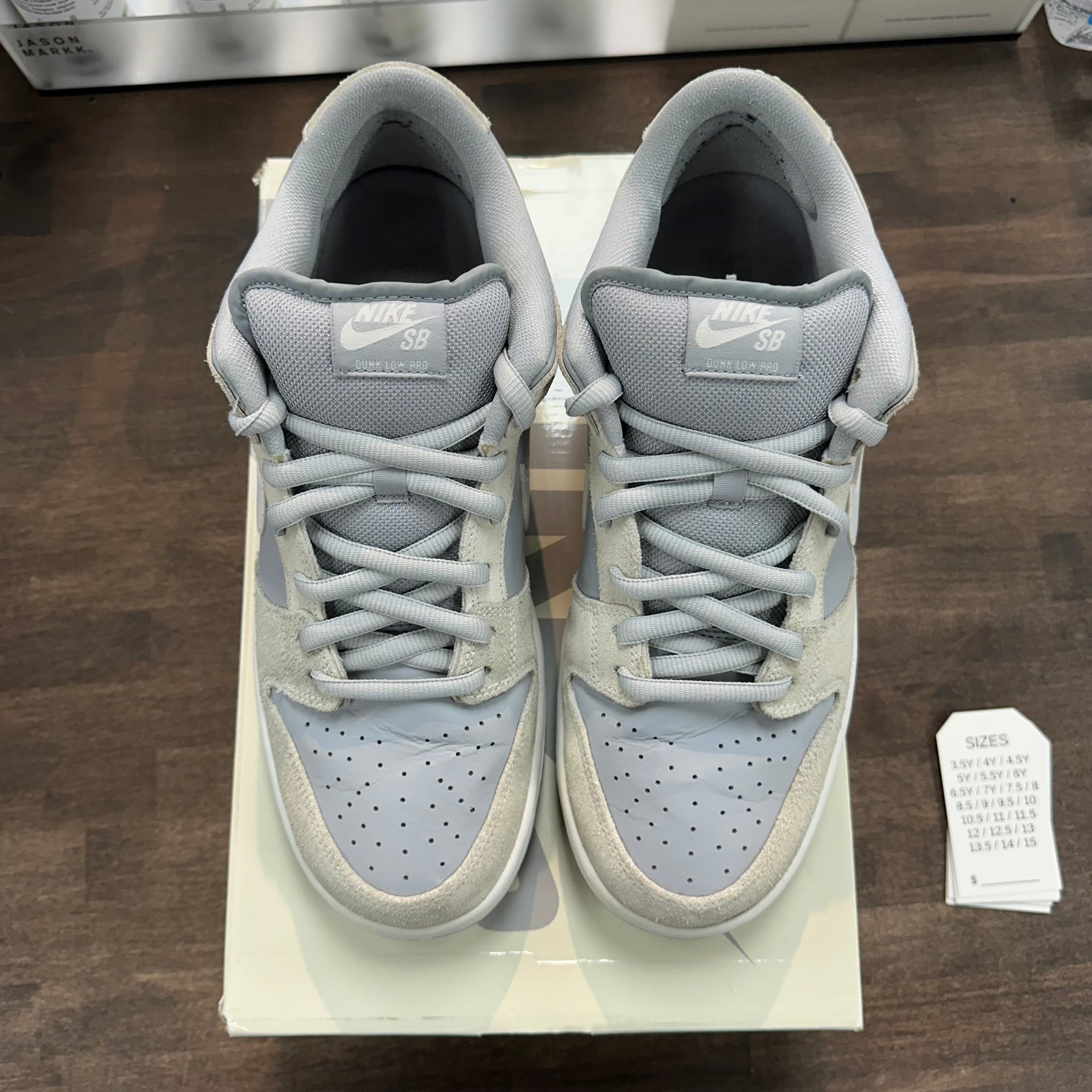 Summit White Wolf Grey SB Dunk Low (USED, Replacement Box)