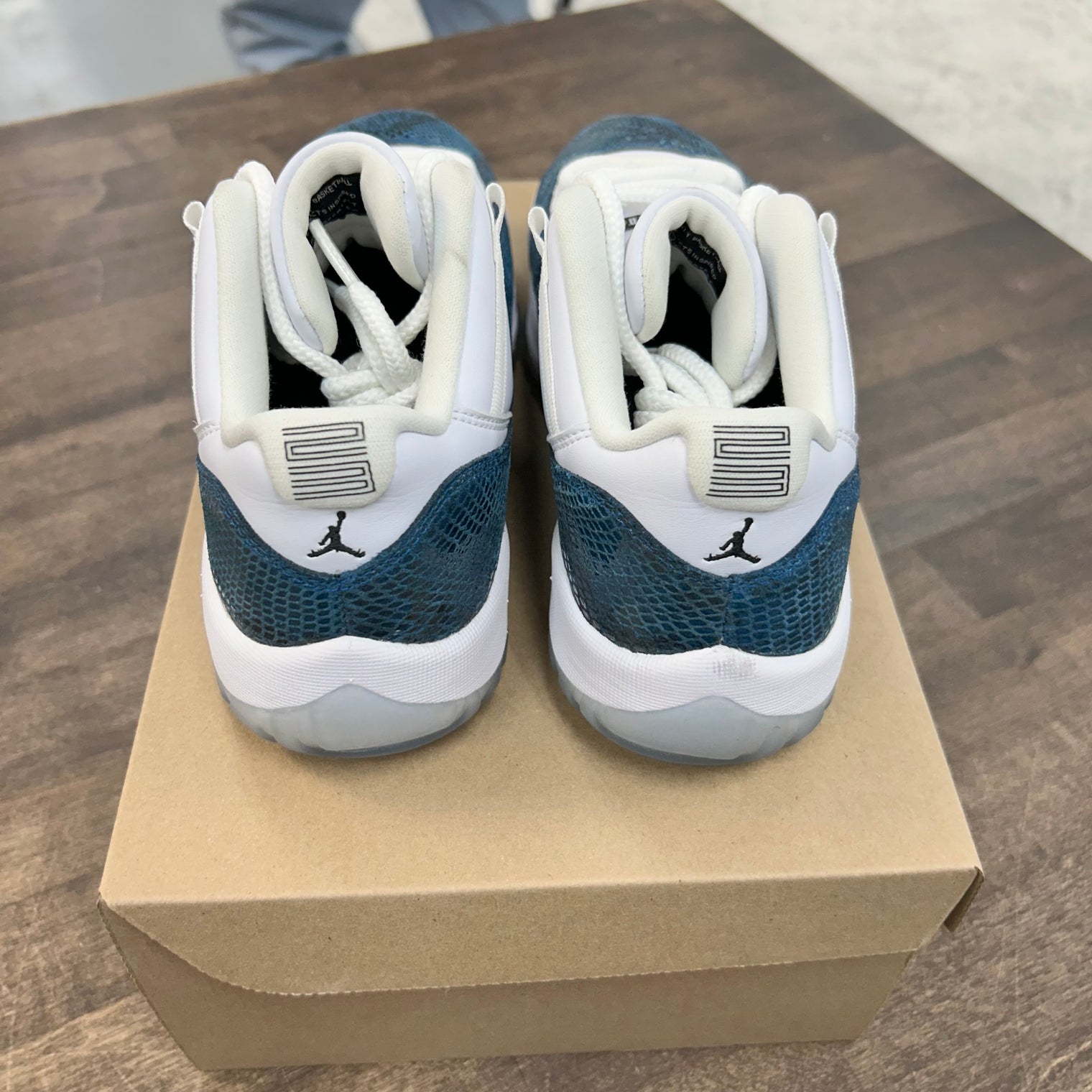Navy Snake Skin Jordan 11 Low (USED, No Box)