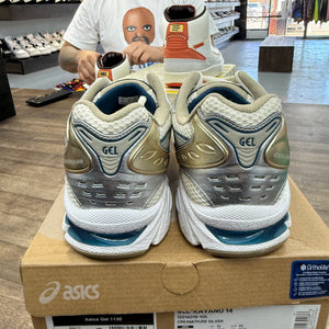 ASICS Cream Pure Silver Champagne Asics Gel-Kayano 14 (USED) Size 11 (Pre-Owned) - Image 4