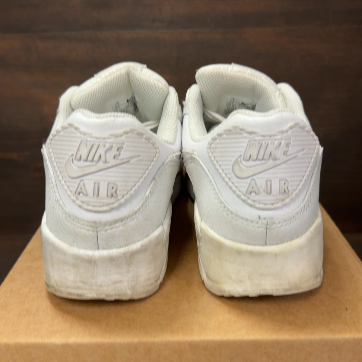 Nike Air Max 90 Leather Triple White Size 6.5 (Pre-Owned) - aux
