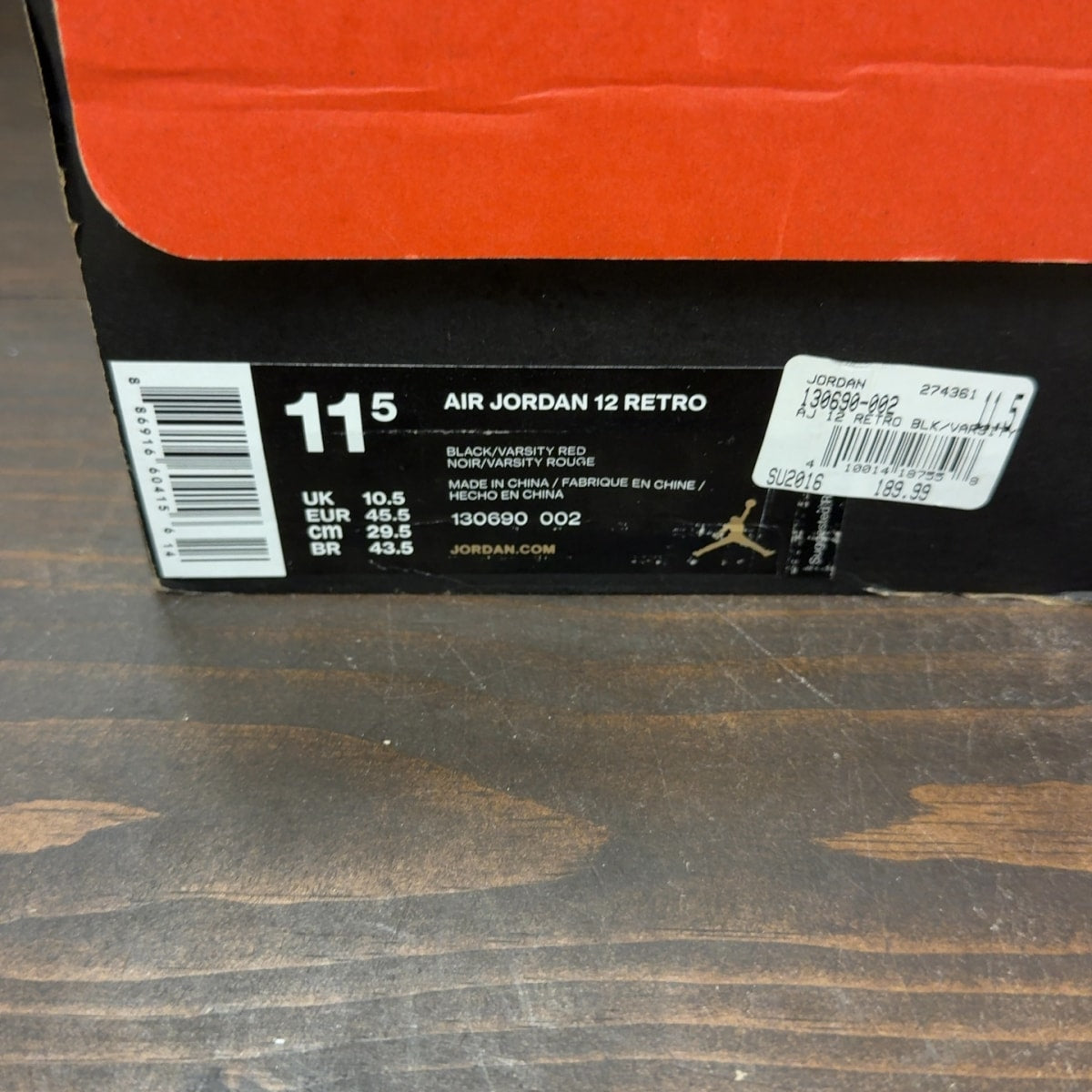 Jordan 12 Retro Flu Game (2016) Size 11.5 (Pre-Owned) - Image 8