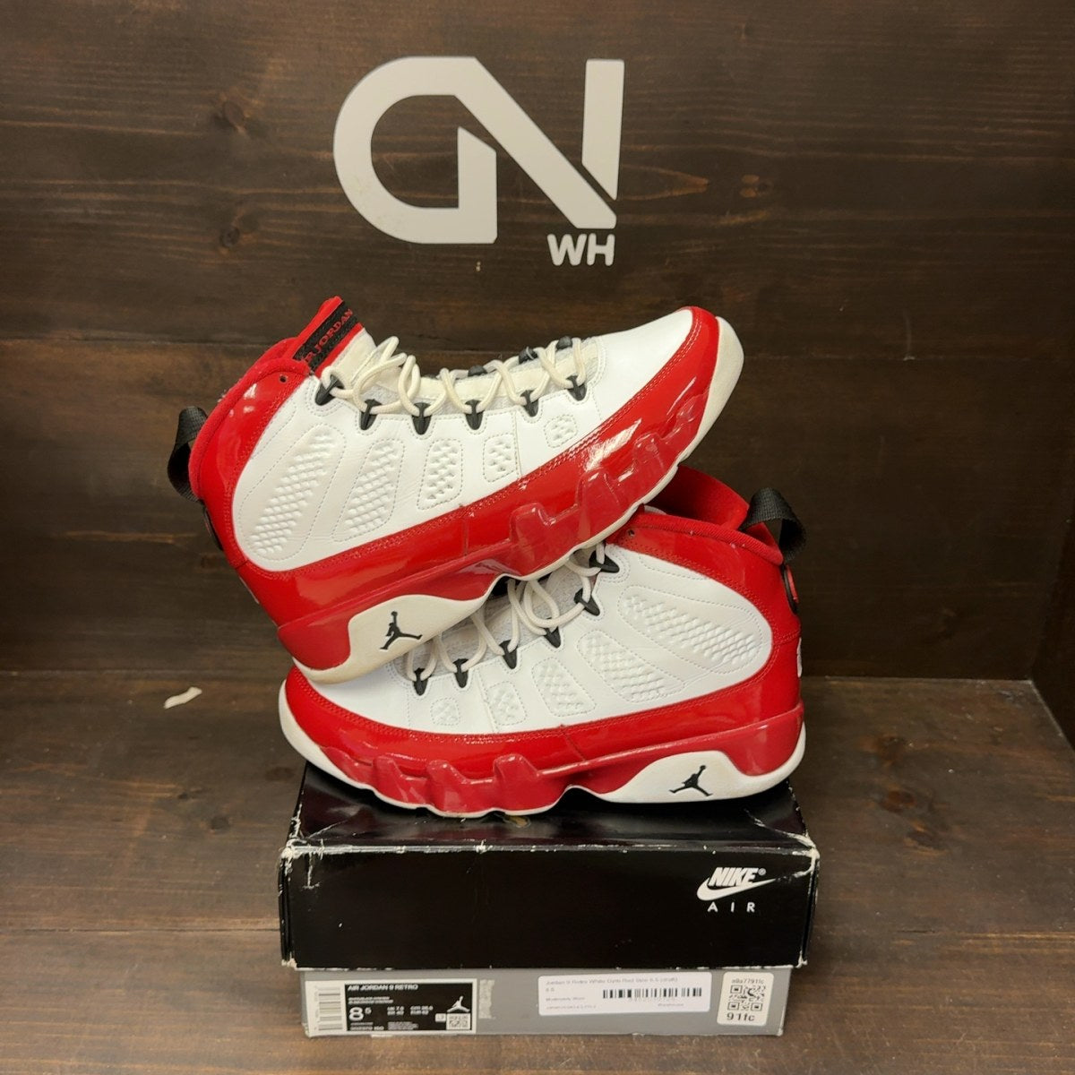 Jordan 9 Retro White Gym Red - Image 1