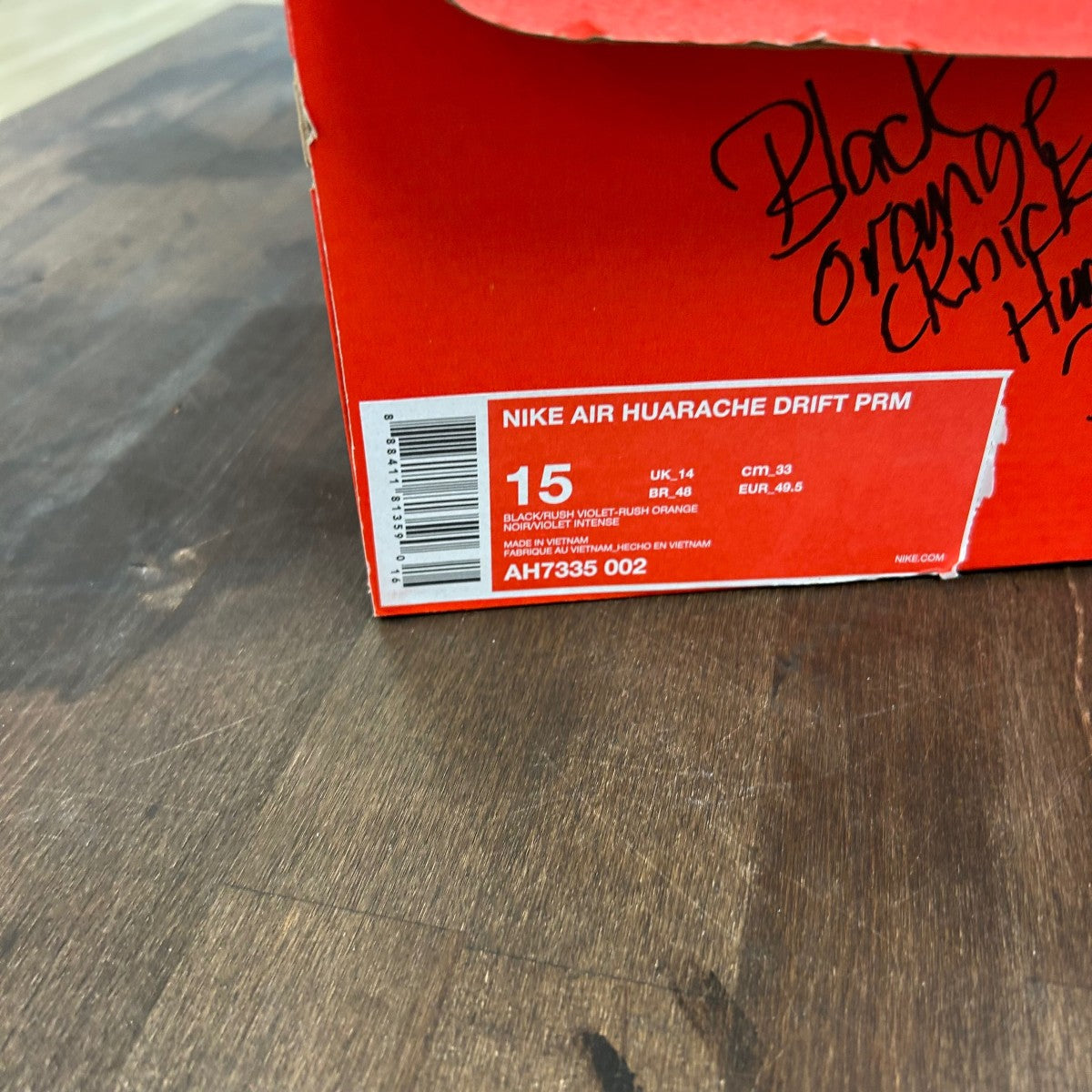 Nike Air Huarache Drift Black Rush Violet Size 15 (Pre-Owned) - Image 6