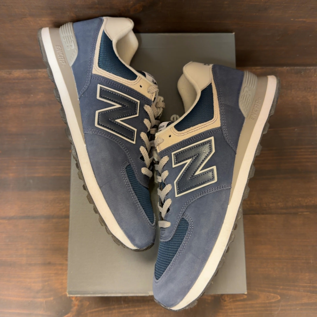 New Balance 574 Navy White - Image 2