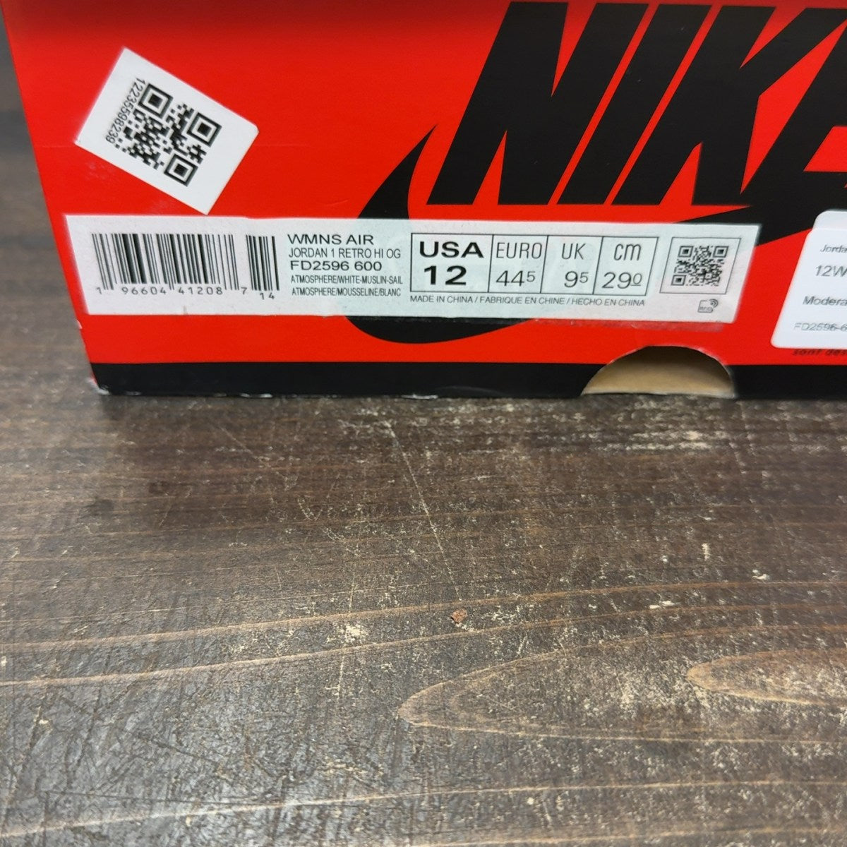 Jordan 1 Retro High OG Washed Pink (Women's) Size 12W (Pre-Owned) - aux