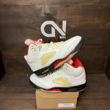 Jordan 5 Retro Fire Red Silver Tongue (2020) Size 12 (Pre-Owned) - Image 1