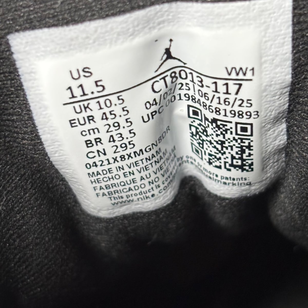 Jordan 12 Retro Taxi (2025) Size 11.5 (Pre-Owned) - back