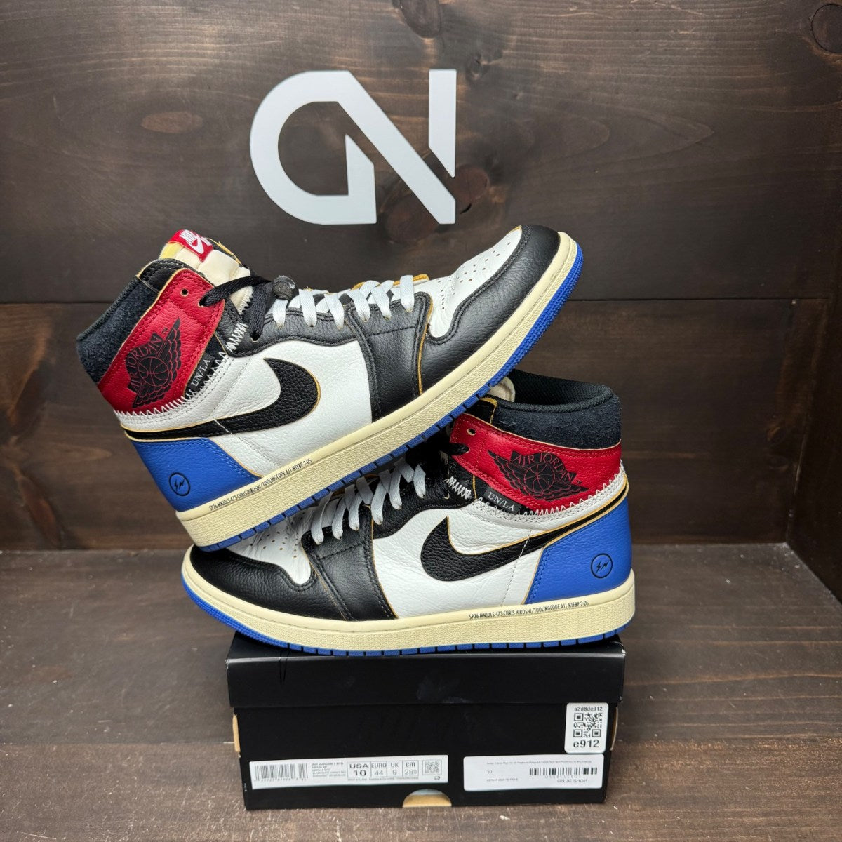 Jordan 1 Retro High OG SP Fragment x Union LA Varsity Red Sport Royal - Image 1