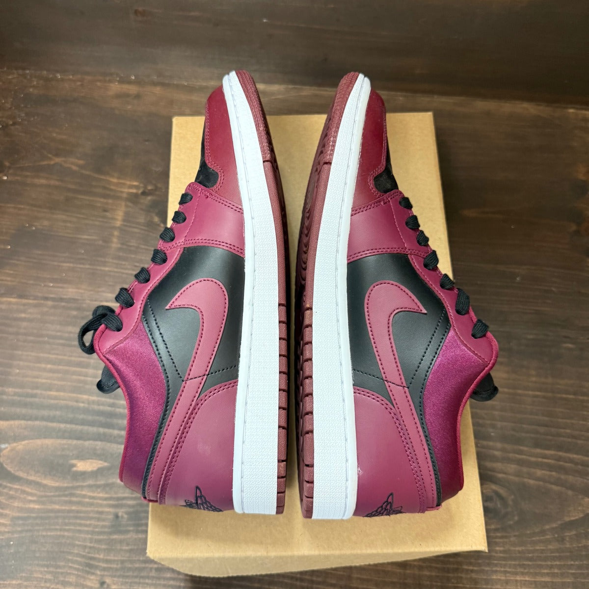 Jordan 1 Low Dark Beetroot Black (Women's) Size 12W (Pre-Owned) - Image 6