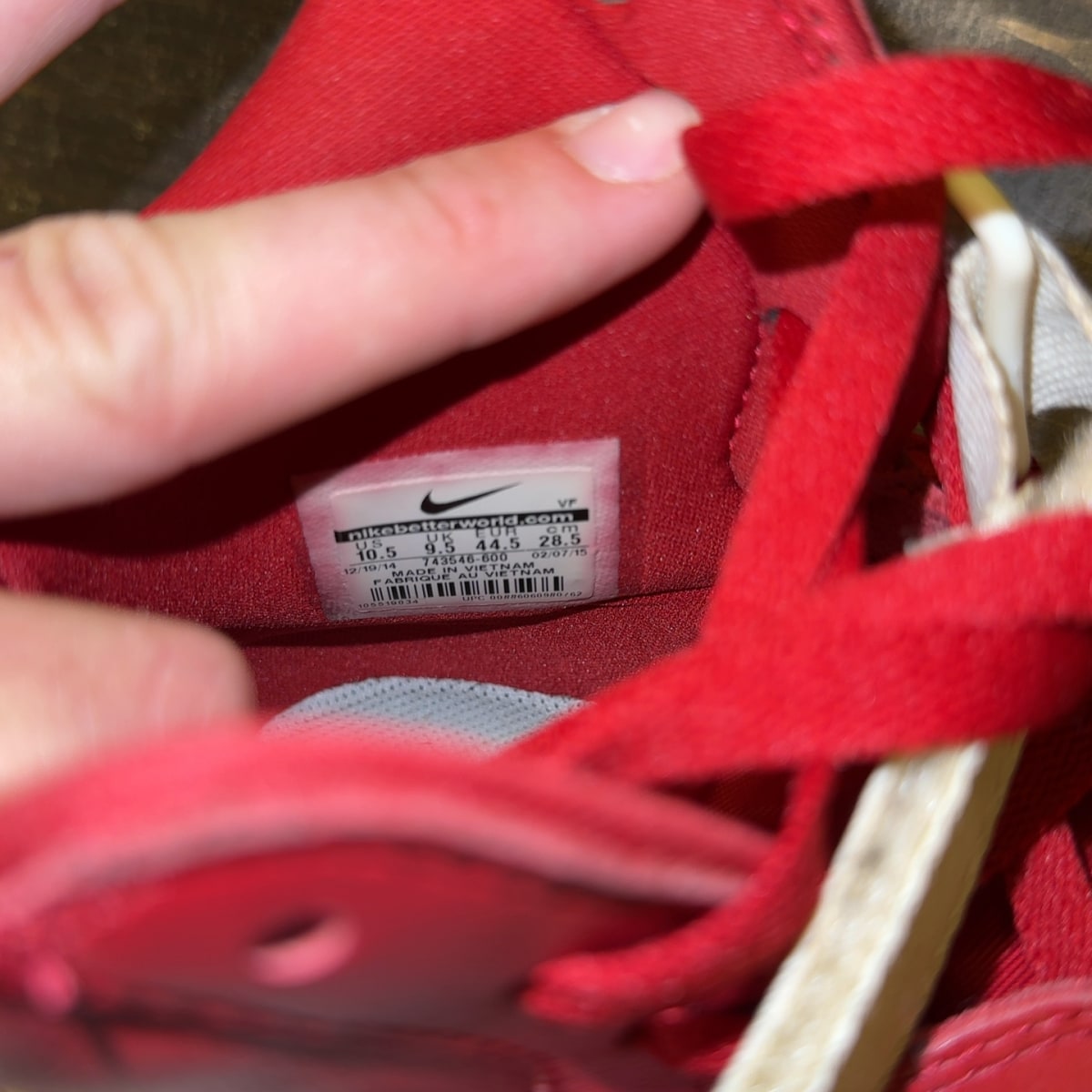Nike Air Force 1 High NAI-KE Gym Red (2015) Size 10.5 (Pre-Owned) - Image 7