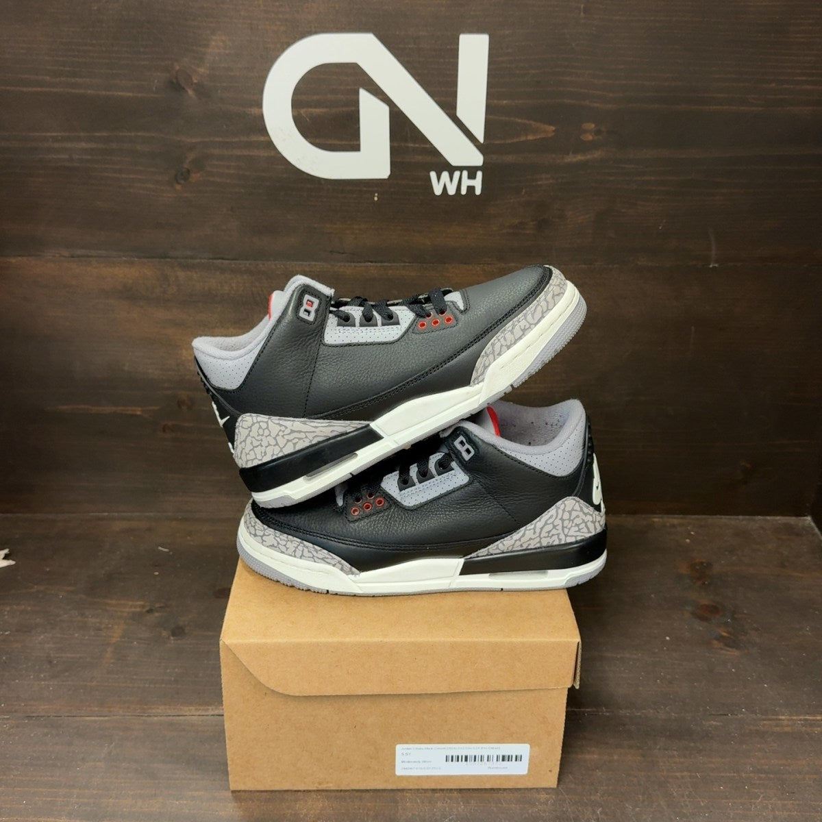 Jordan 3 Retro Black Cement (2024) (GS) Size 5.5Y (Pre-Owned) - Image 1