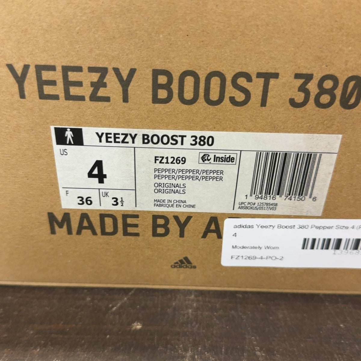 adidas Yeezy Boost 380 Pepper Size 4 (Pre-Owned) - aux