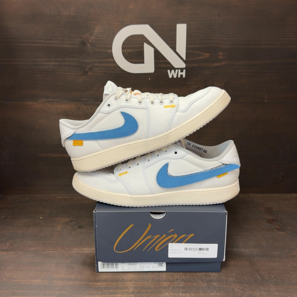 Jordan 1 Retro AJKO Low SP Union White Canvas - Image 1