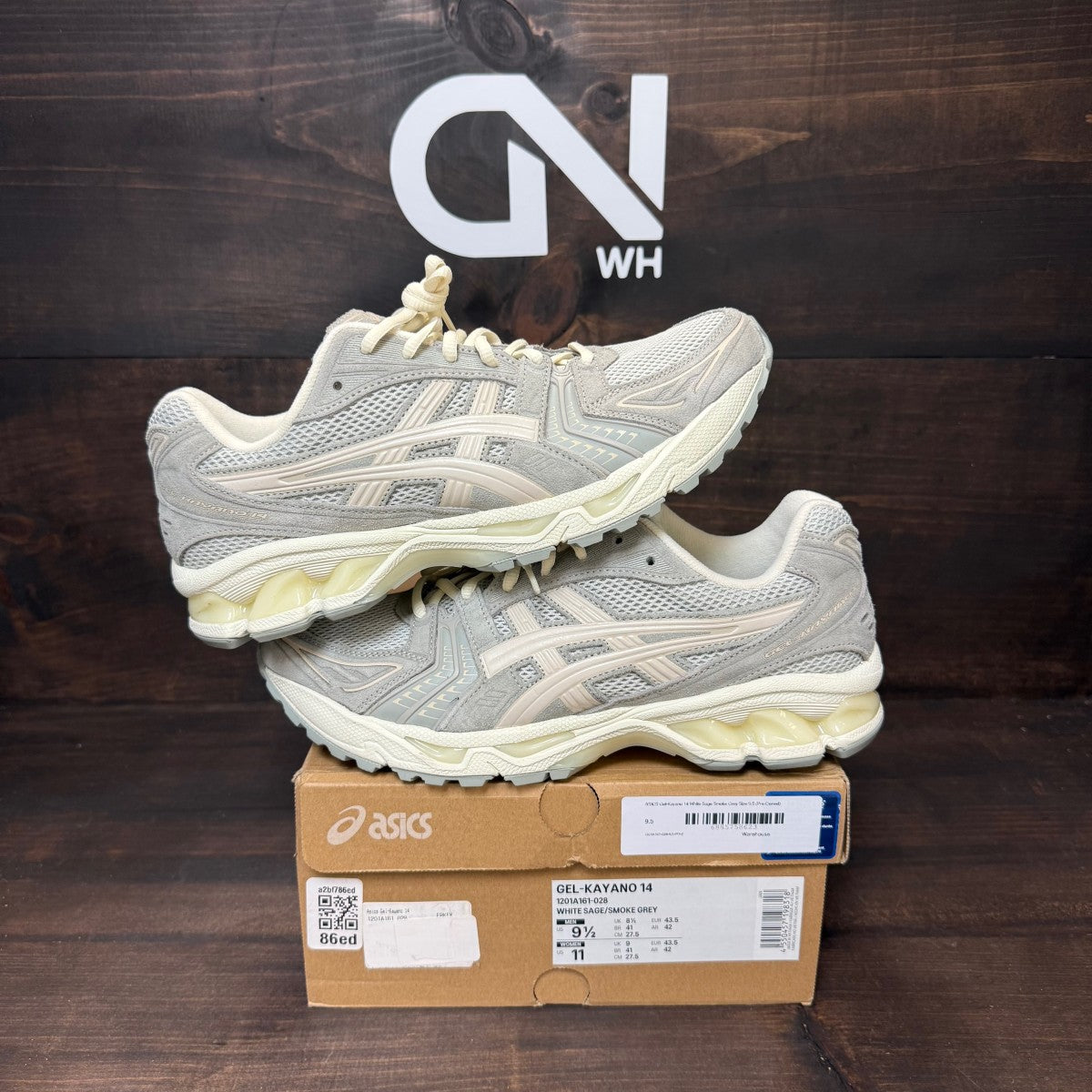 ASICS Gel-Kayano 14 White Sage Smoke Grey - Image 1