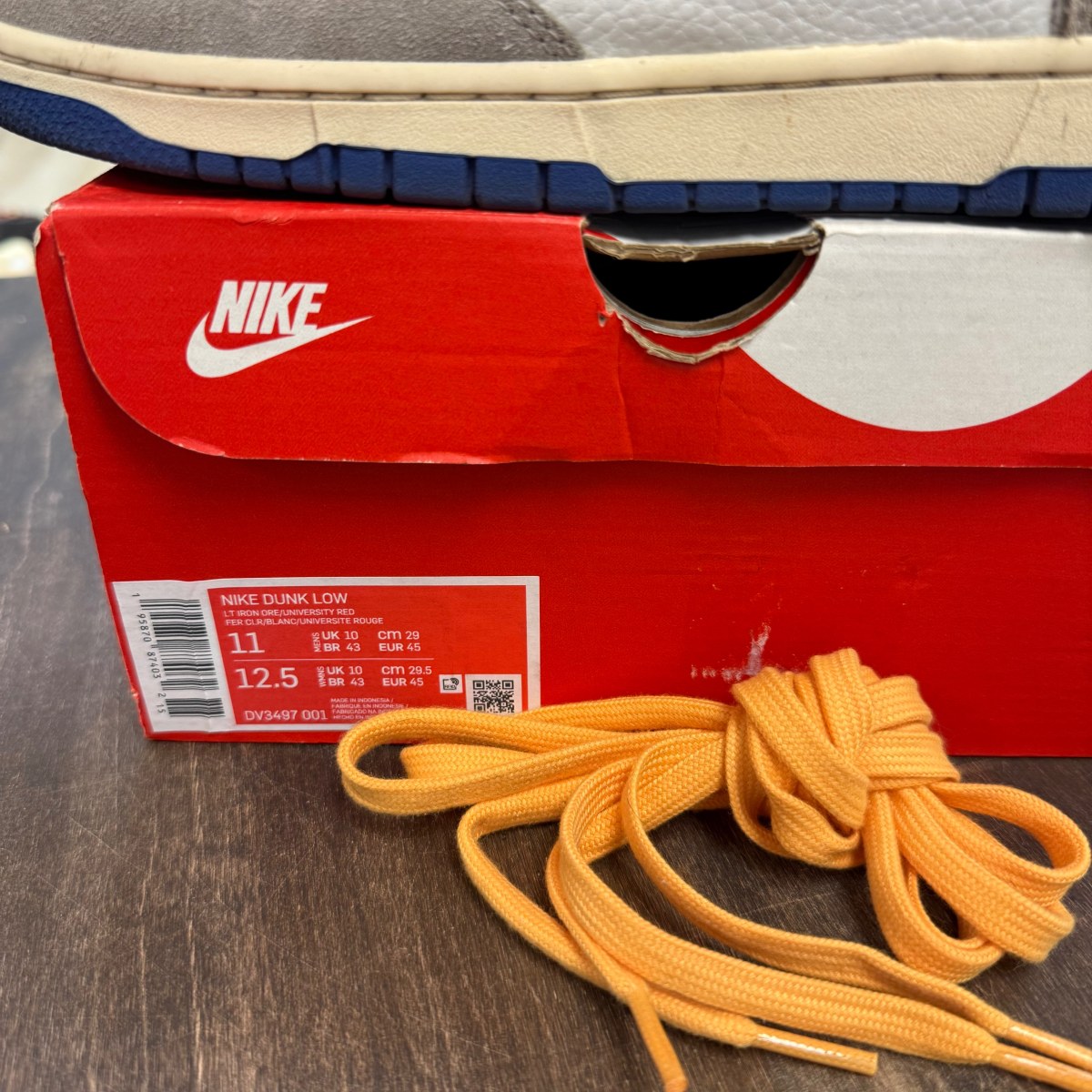 Nike Dunk Low Light Iron Ore Red Blue - Image 6