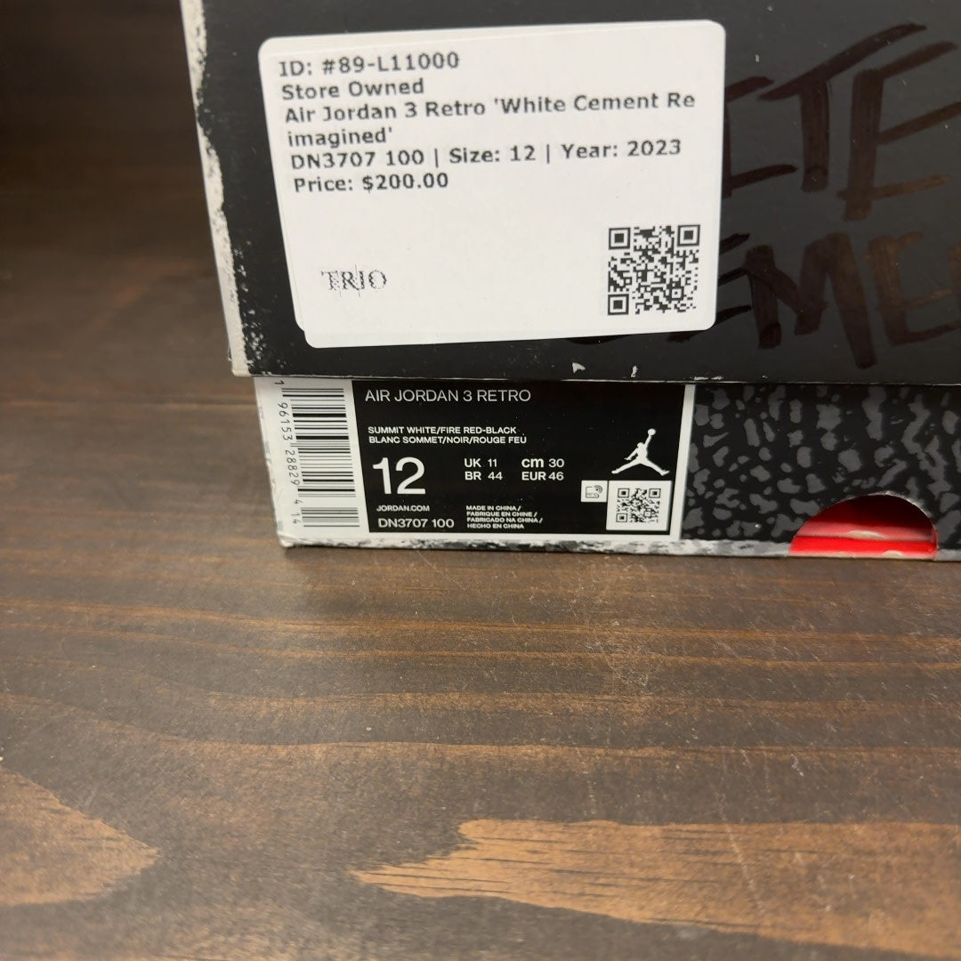 Jordan 3 Retro White Cement Reimagined Size 12 (Pre-Owned)