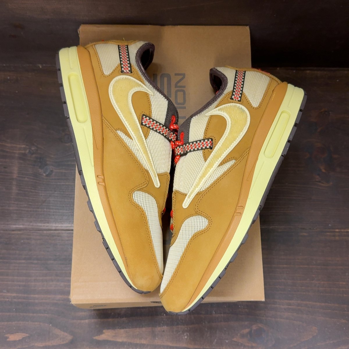 Nike Air Max 1 Travis Scott Cactus Jack Wheat Lemon Drop Size 13 (Pre-Owned) - back