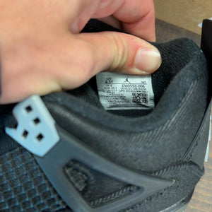 Jordan 4 Retro Black Canvas (GS) Size 4.5Y (Pre-Owned) - aux