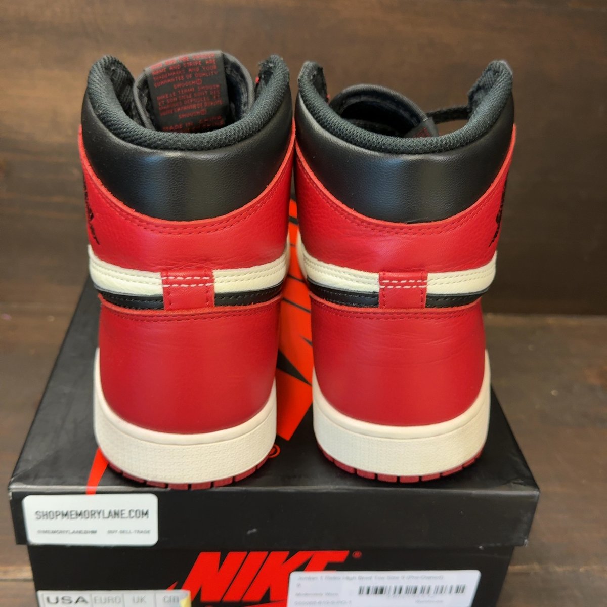 Jordan 1 Retro High Bred Toe Size 9 (Pre-Owned) - aux