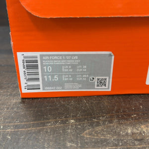 Nike Air Force 1 Low '07 LV8 Black Smoke Grey Size 10 (Pre-Owned) - aux