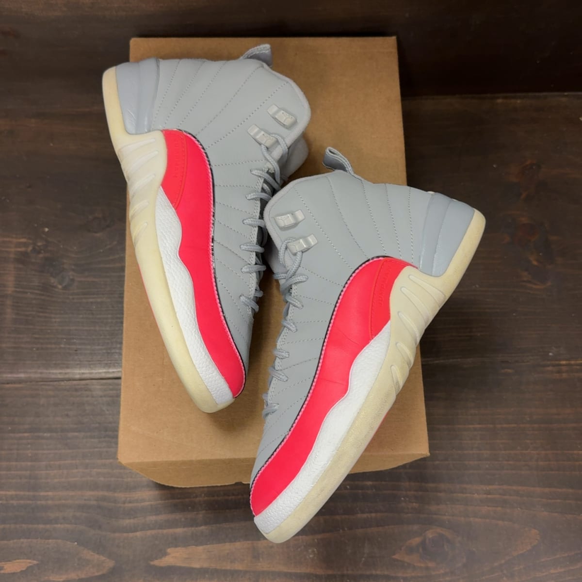Jordan 12 Retro Wolf Grey Racer Pink (GS) Size 7Y (Pre-Owned) - back