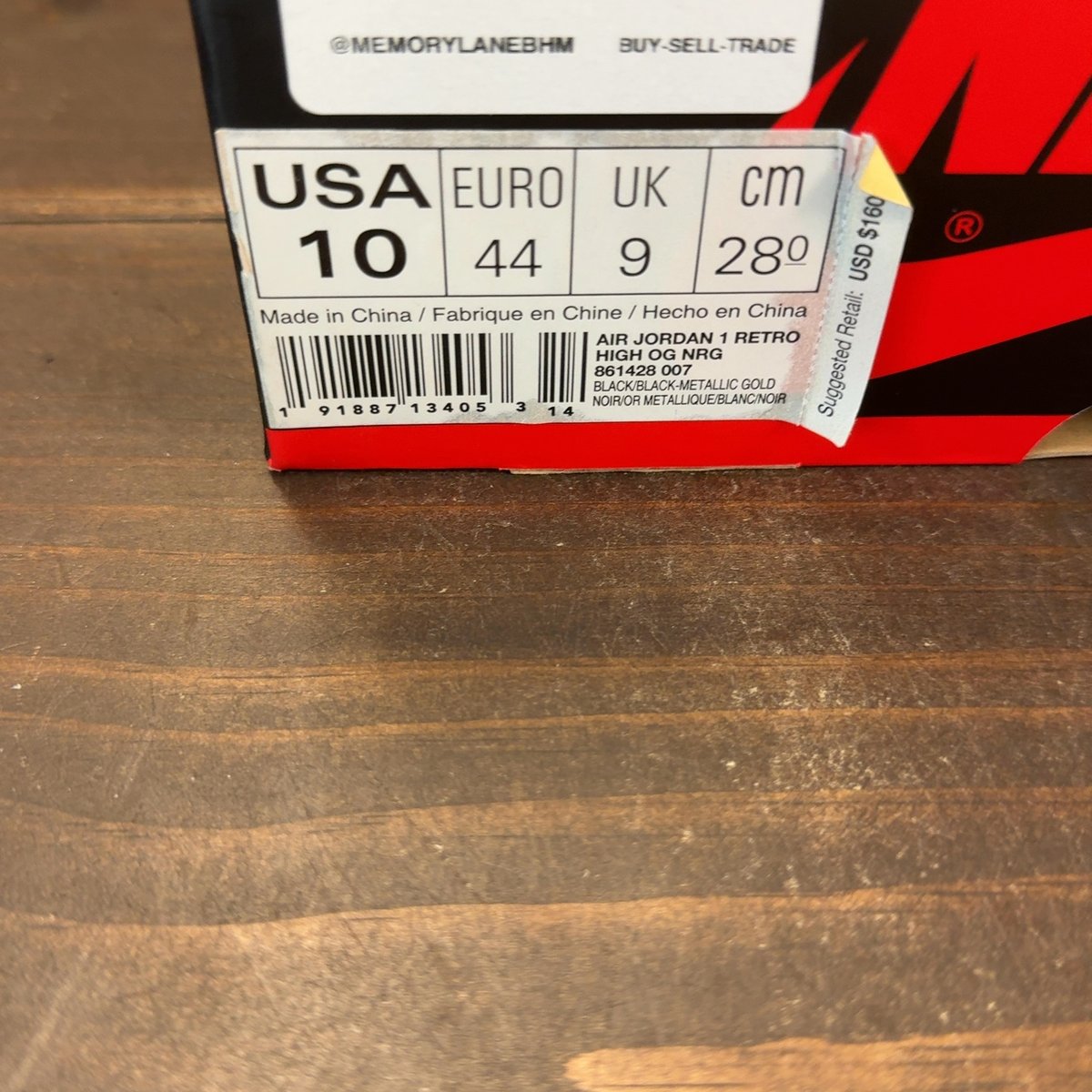 Jordan 1 Retro High NRG Patent Gold Toe Size 10 (Pre-Owned) - aux