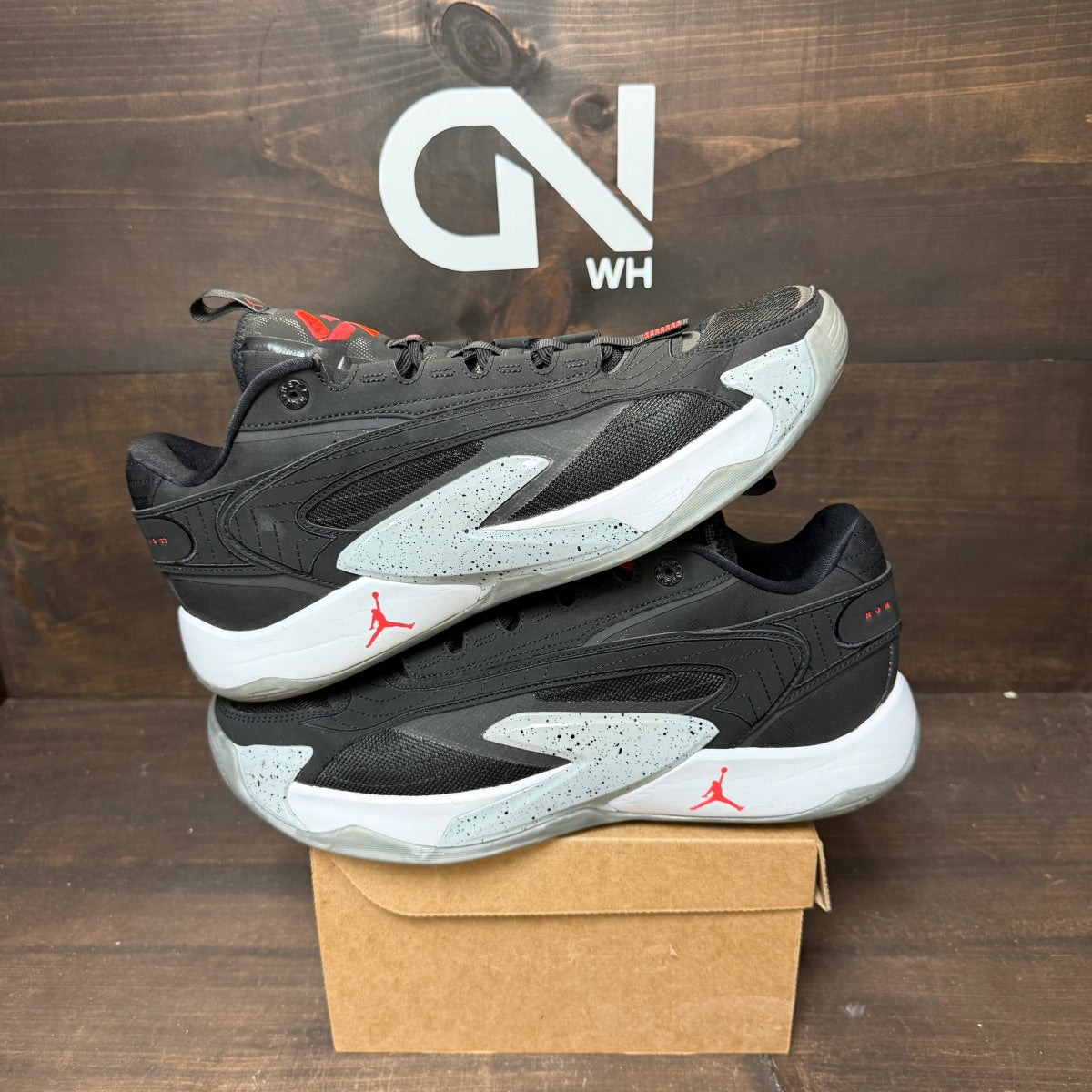 Jordan Luka 2 Black Bright Crimson Size 13 (Pre-Owned) - Image 1