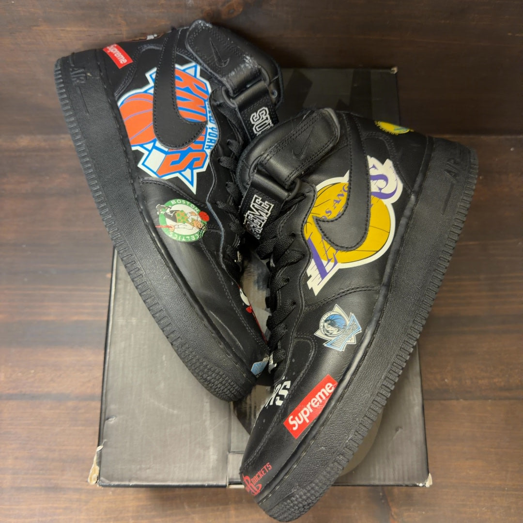 Nike Air Force 1 Mid Supreme NBA Black - Image 2