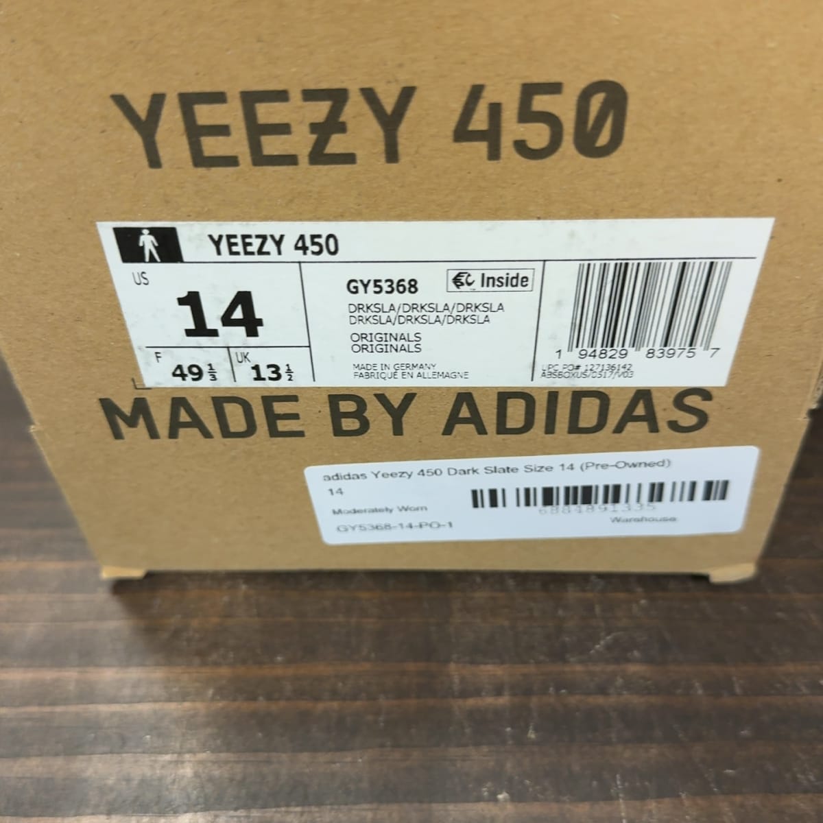 adidas Yeezy 450 Dark Slate Size 14 (Pre-Owned) - aux